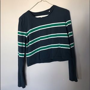 PacSun Striped Cropped Long Sleeve Size S